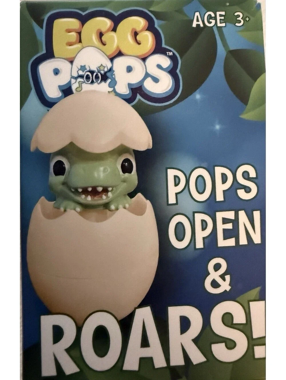Egg Pops OW-Dino Pop-Open Roaring Dinosaur Figure Green/Beige Age 3+